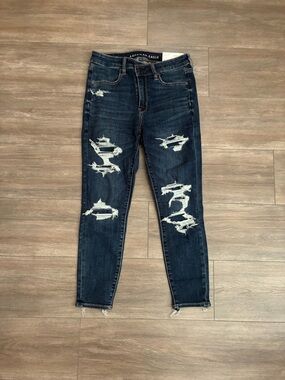 NWT AE Next Level High Waisted Patched Jegging - Size 8 EXTRA SHORT